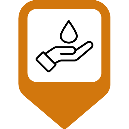 Hand with water drop