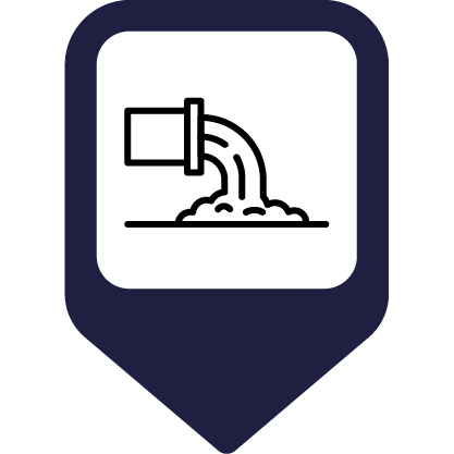 Pipe with material spilling from it