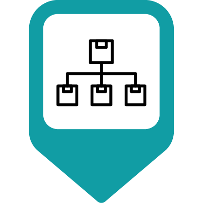 Icon showing a heirarchy of boxes