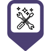 Icon showing a screwdriver and spanner